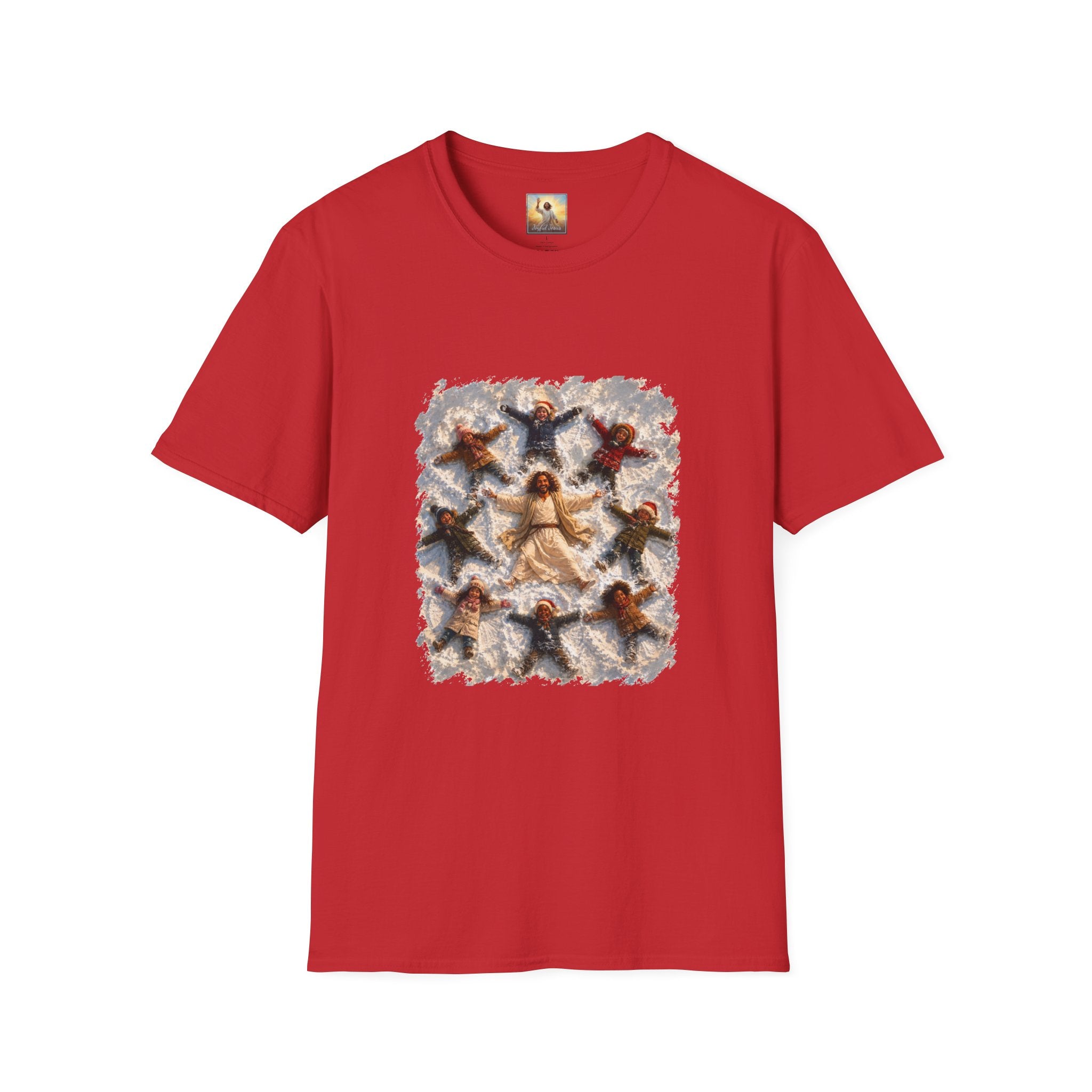 Christmas Jesus Shirt | Snow Angels with Jesus Christian Christmas T Shirt | Joyful Jesus