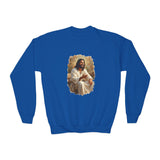 Kids Faith Sweatshirt | Jesus Telling Stories Christian Kids Crewneck Sweatshirt | Joyful Jesus