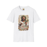 Merry Christmas Jesus Shirt | Laughing Jesus with Holly Christian Christmas T Shirt | Joyful Jesus