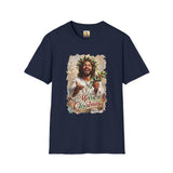 Merry Christmas Jesus Shirt | Laughing Jesus with Holly Christian Christmas T Shirt | Joyful Jesus