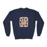Kids Christmas Jesus Sweatshirt | Snow Angels with Jesus Christian Christmas Kids Crewneck Sweatshirt | Joyful Jesus