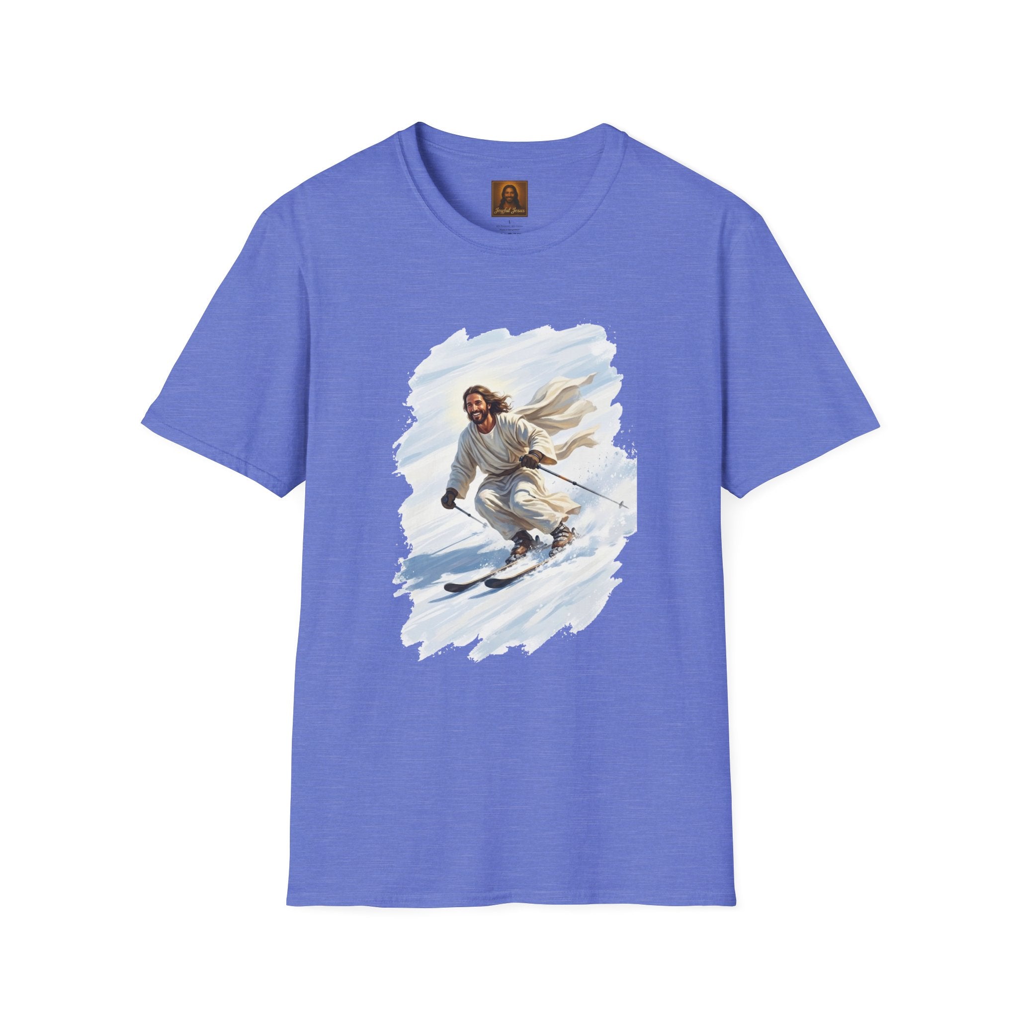 Jesus Shirt | Skiing Jesus Christian Apparel | Joyful Jesus Faith Shirt