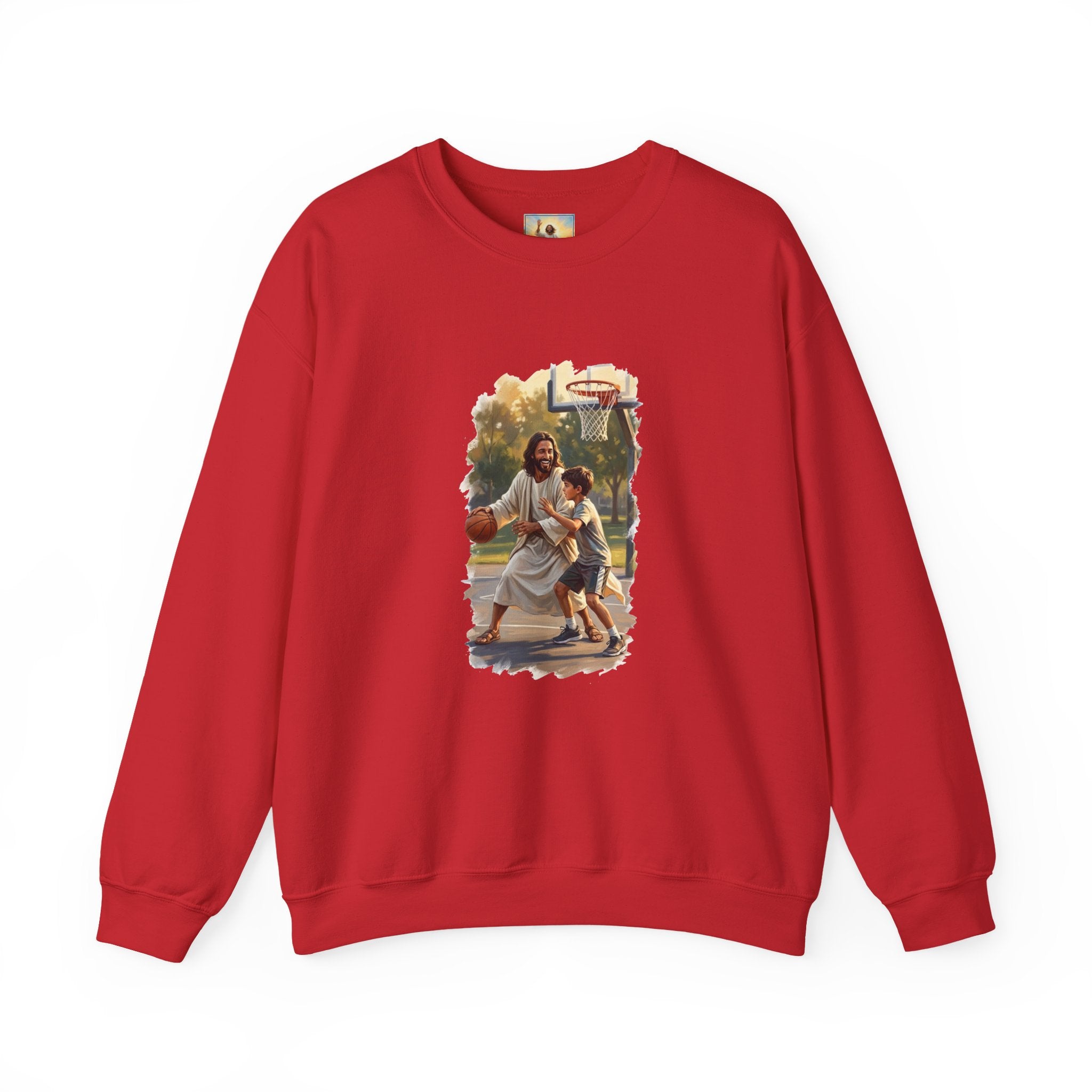 Funny Jesus Sweatshirt | Jesus Playing Basketball Christian Sweatshirt | Joyful Jesus