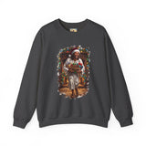 Jesus Santa Hat Sweatshirt | Jesus Down the Chimney with Gifts Funny Christmas Crewneck | Joyful Jesus