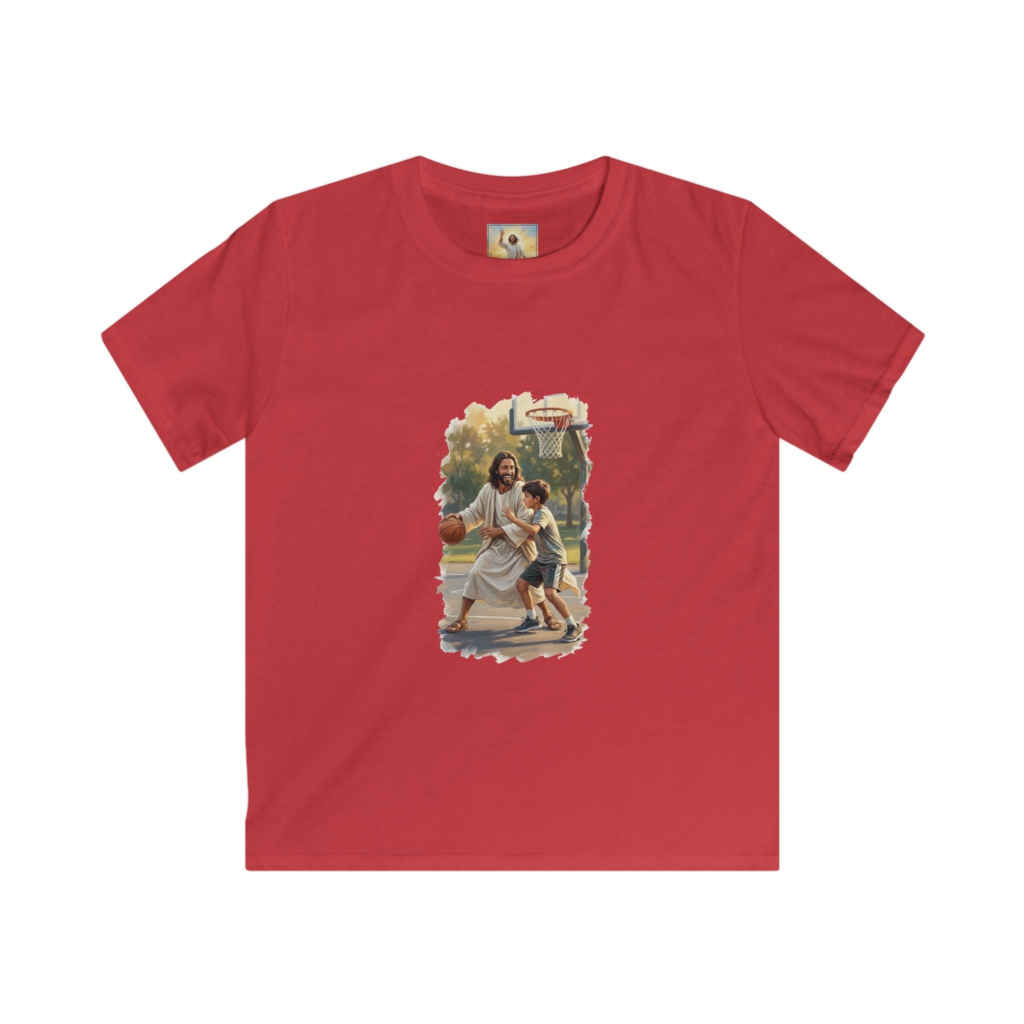 Kids Funny Jesus Shirt | Jesus Playing Basketball Christian Kids T Shirt | Joyful Jesus