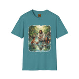 Christian Shirt | Jesus with Baby Otters Funny Christian T Shirt | Joyful Jesus