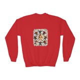 Kids Christmas Jesus Sweatshirt | Snow Angels with Jesus Christian Christmas Kids Crewneck Sweatshirt | Joyful Jesus