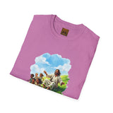 Jesus Easter Egg Roll Shirt, Kids and Jesus Spring Art, Christian Family Tee