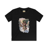 Kids Jesus Christmas Tree Shirt | Jesus Carrying a Christmas Tree Christian Christmas Kids T Shirt | Joyful Jesus