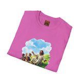 Jesus Easter Egg Roll Shirt, Kids and Jesus Spring Art, Christian Family Tee