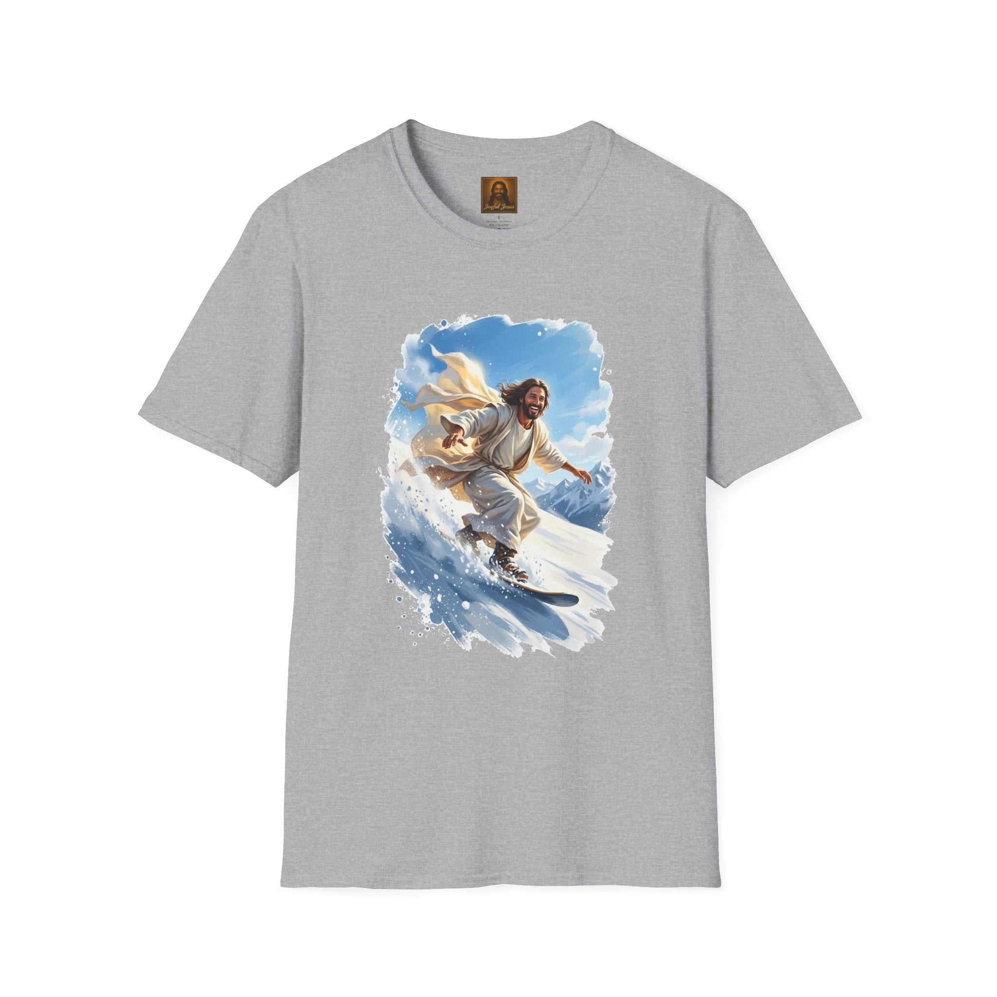 God Shirt | Jesus Snowboarding Christian T Shirt | Joyful Jesus Faith Apparel