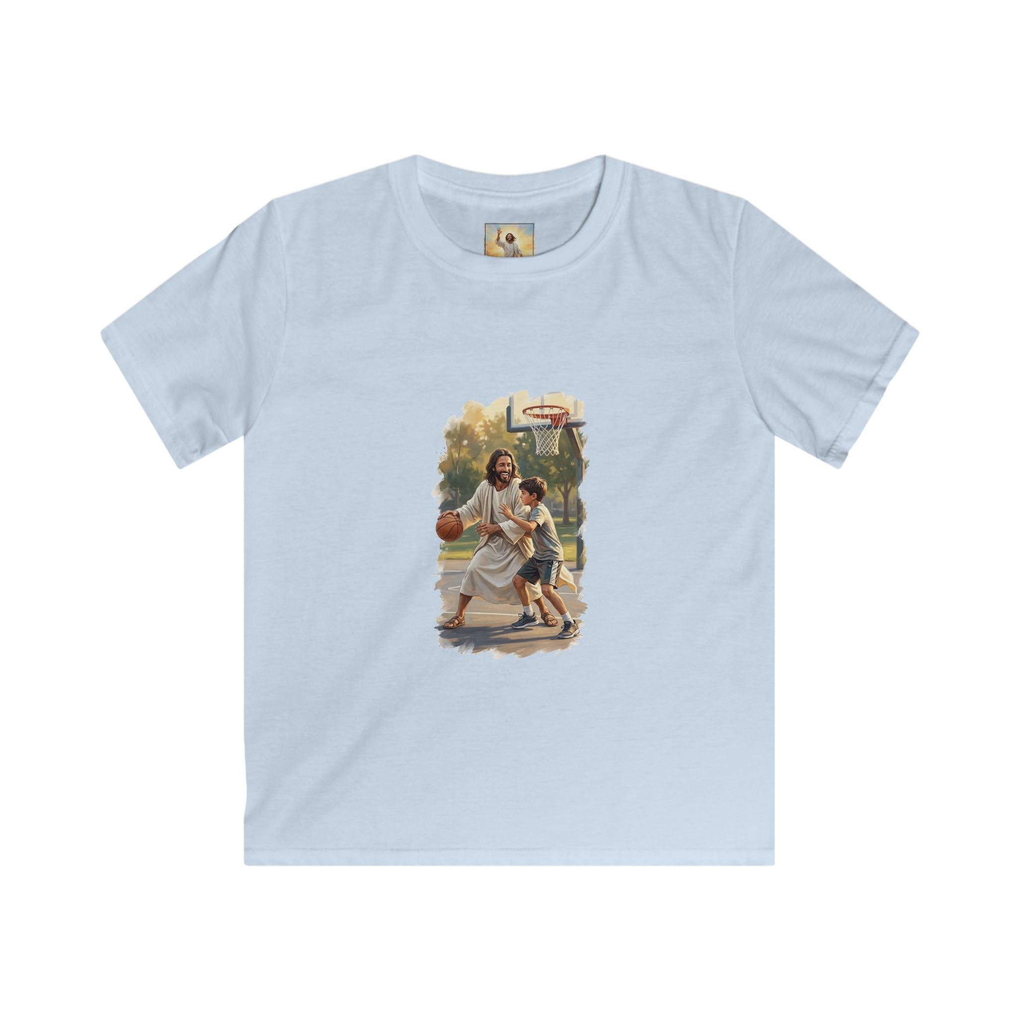 Kids Funny Jesus Shirt | Jesus Playing Basketball Christian Kids T Shirt | Joyful Jesus
