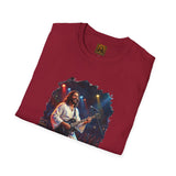 Christian T Shirt | Jesus Playing Guitar at Concert | Joyful Jesus Faith Shirt