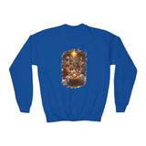 Kids Nativity Sweatshirt | Joyful Nativity Scene with Wise Men Christian Christmas Kids Crewneck Sweatshirt | Joyful Jesus