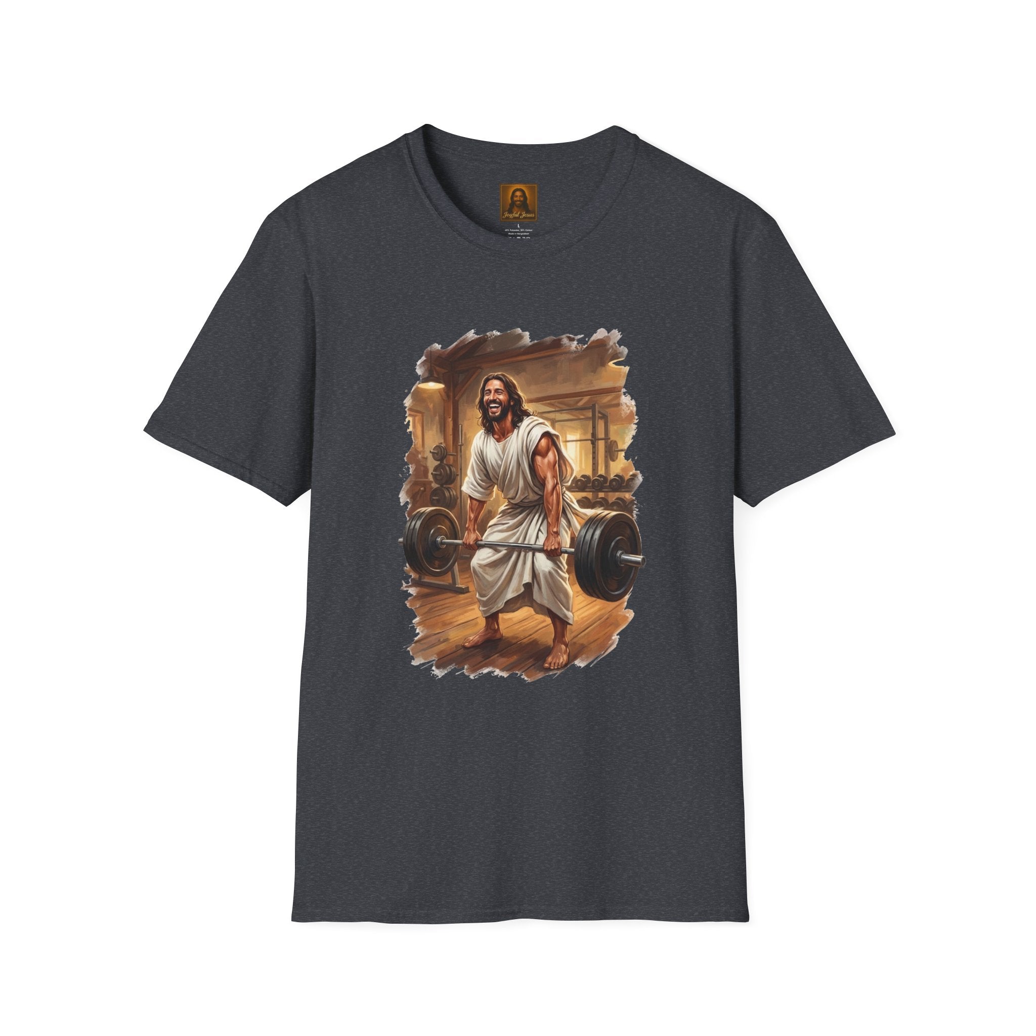 Funny Jesus Shirt | Jesus Lifting Weights Christian T Shirt | Faith Apparel