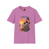 Religious Shirt | Jesus on the Beach at Sunset Christian T Shirt | Joyful Jesus