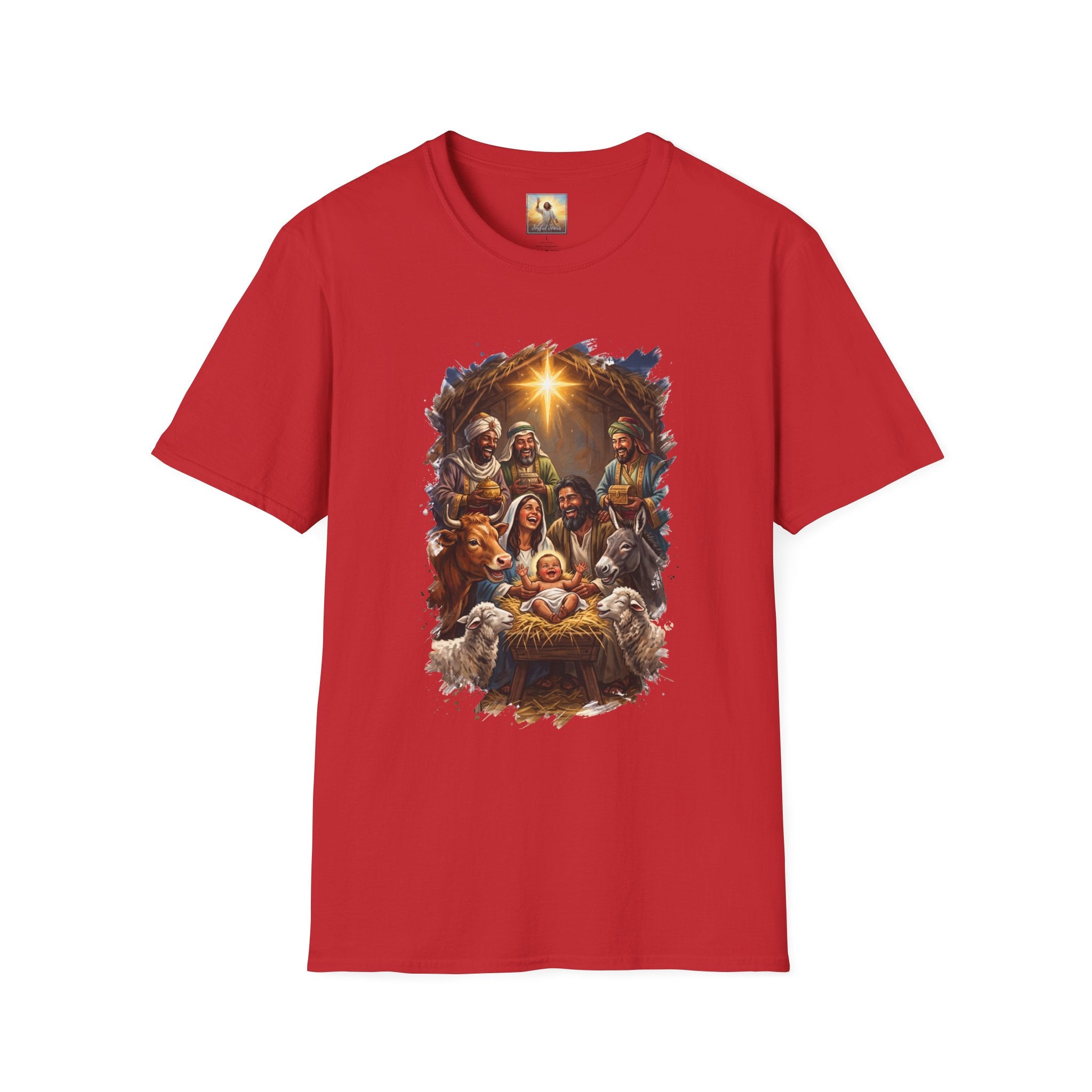 Nativity Shirt | Joyful Nativity Scene with Wise Men Christian Christmas T Shirt | Joyful Jesus