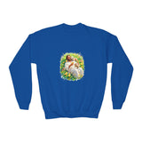 Kids Christian Sweatshirt | Jesus with Baby Animals Faith Kids Crewneck Sweatshirt | Joyful Jesus