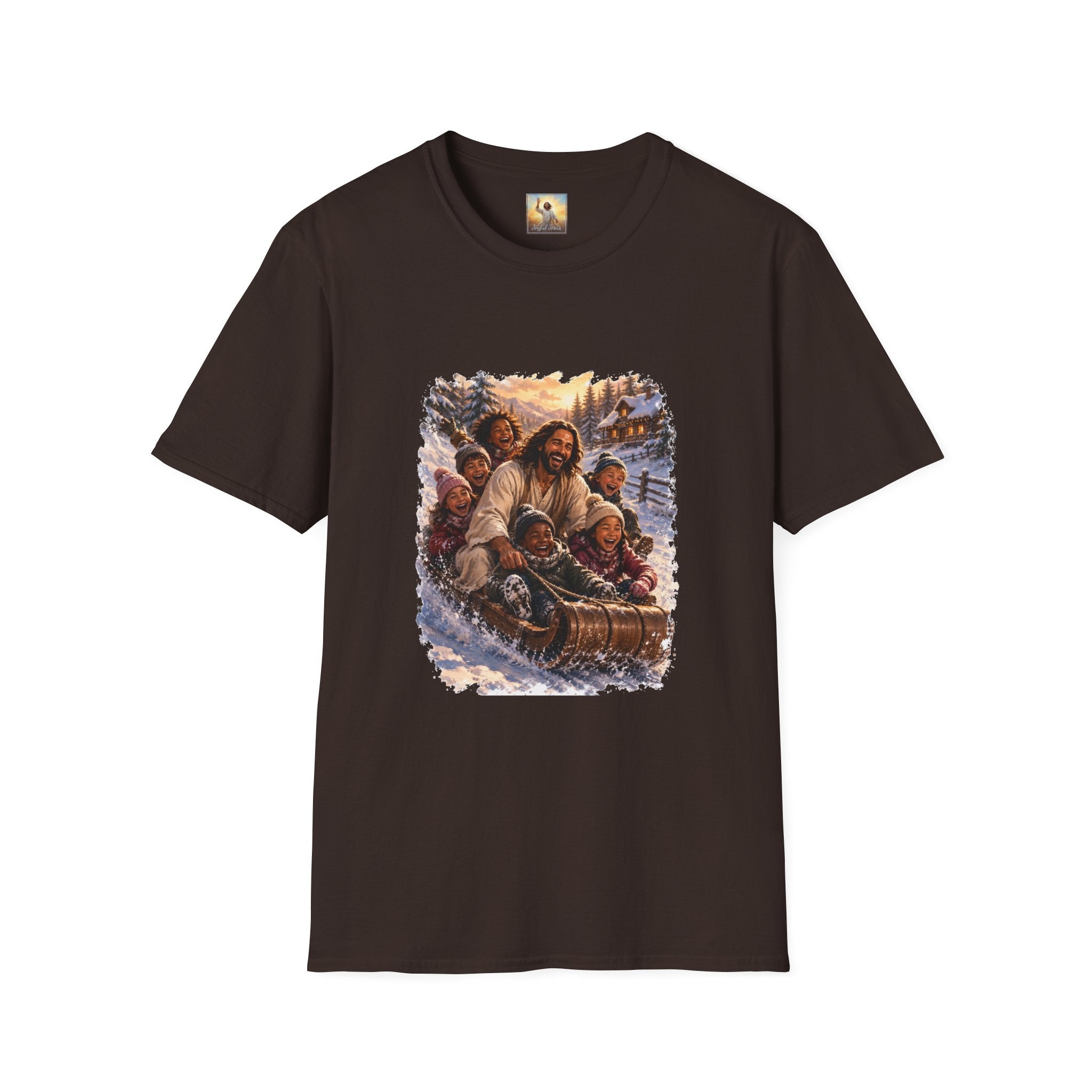 Jesus Christmas Shirt | Sledding with Jesus Christian Christmas T Shirt | Joyful Jesus
