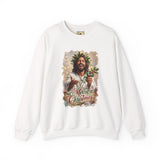 Merry Christmas Jesus Sweatshirt | Laughing Jesus with Holly Christian Crewneck | Joyful Jesus