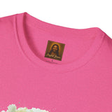 Jesus in the Garden Shirt, Easter Lily Butterfly Art, Christian Spring Tee