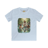 Kids Christian Shirt | Jesus with Baby Otters Funny Christian Kids T Shirt | Joyful Jesus
