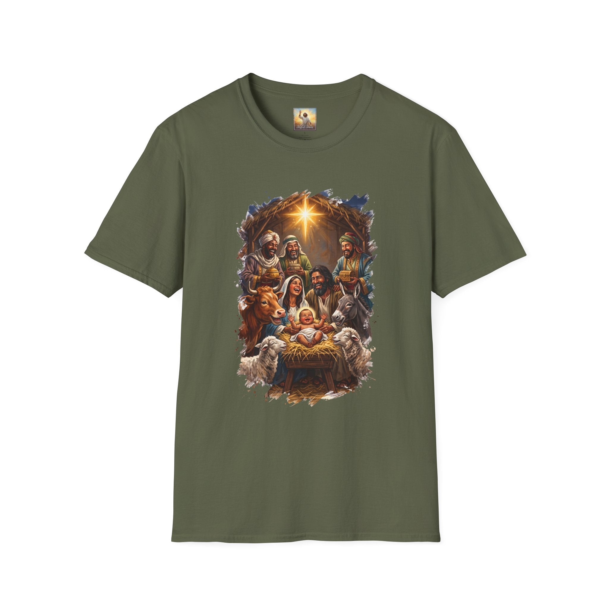 Nativity Shirt | Joyful Nativity Scene with Wise Men Christian Christmas T Shirt | Joyful Jesus
