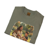 Funny Jesus Shirt | Jesus Playing with Puppies Christian T Shirt | Joyful Jesus