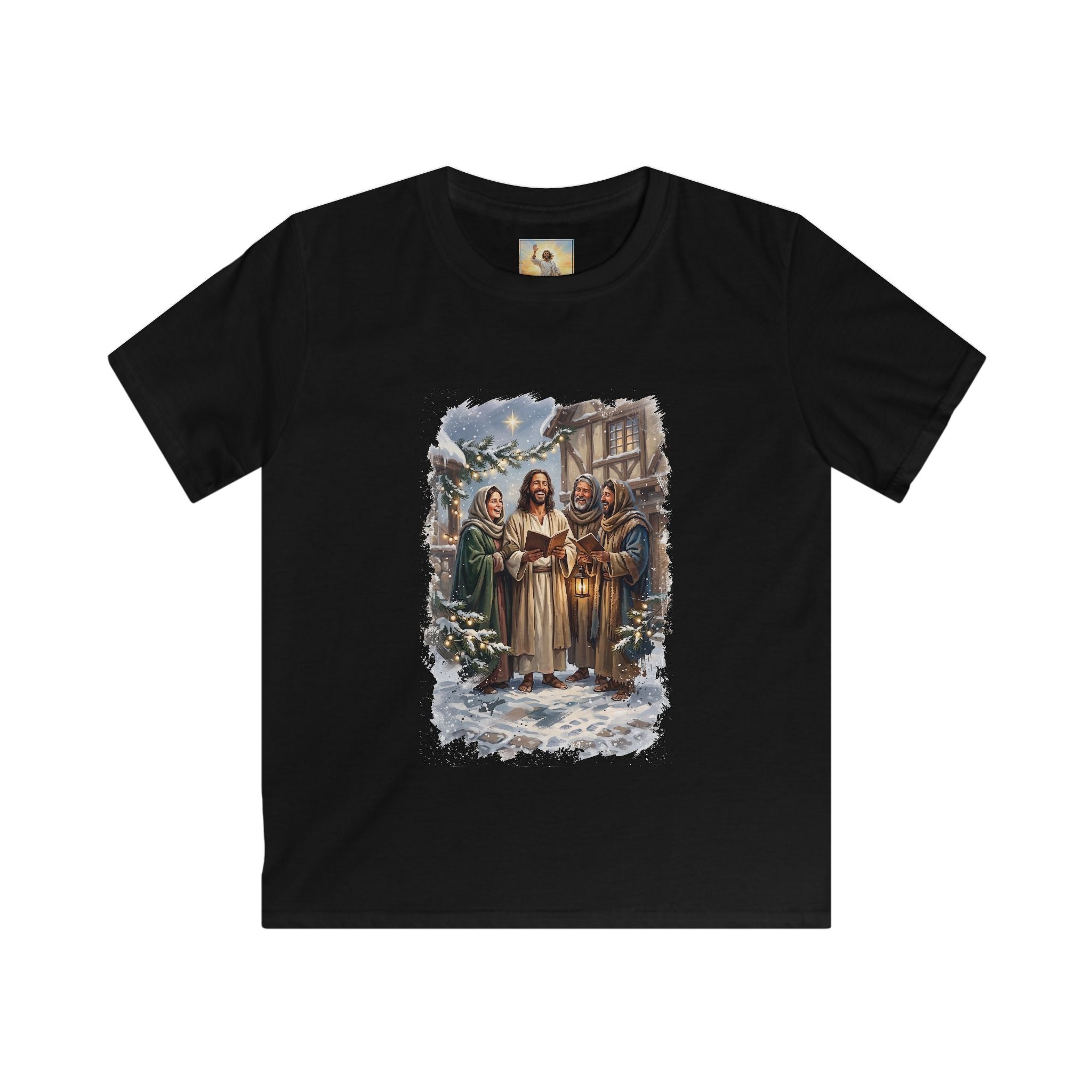Kids Jesus Caroling Shirt | Jesus Singing Christmas Carols Christian Christmas Kids T Shirt | Joyful Jesus