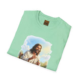 Jesus Painting Easter Eggs Shirt, Joyful Christian Art, Fun Easter Faith Tee