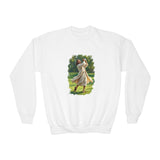 Kids God Sweatshirt | Jesus Playing Golf Christian Kids Crewneck Sweatshirt | Faith Apparel