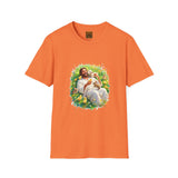 Jesus with Baby Animals Shirt, Easter Lamb Bunny Chick Art, Christian Spring Tee