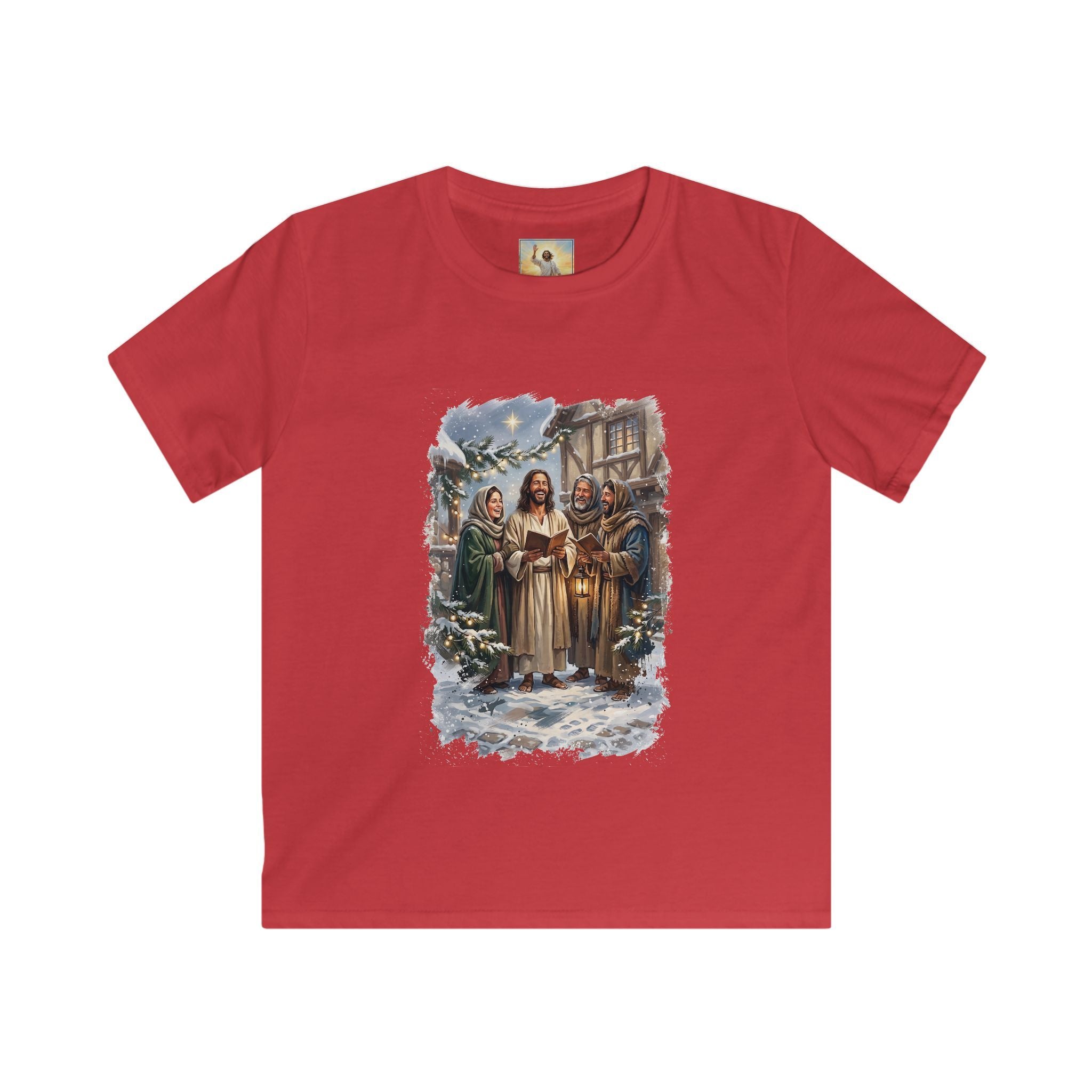 Kids Jesus Caroling Shirt | Jesus Singing Christmas Carols Christian Christmas Kids T Shirt | Joyful Jesus