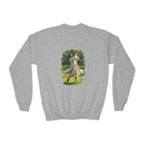 Kids God Sweatshirt | Jesus Playing Golf Christian Kids Crewneck Sweatshirt | Faith Apparel