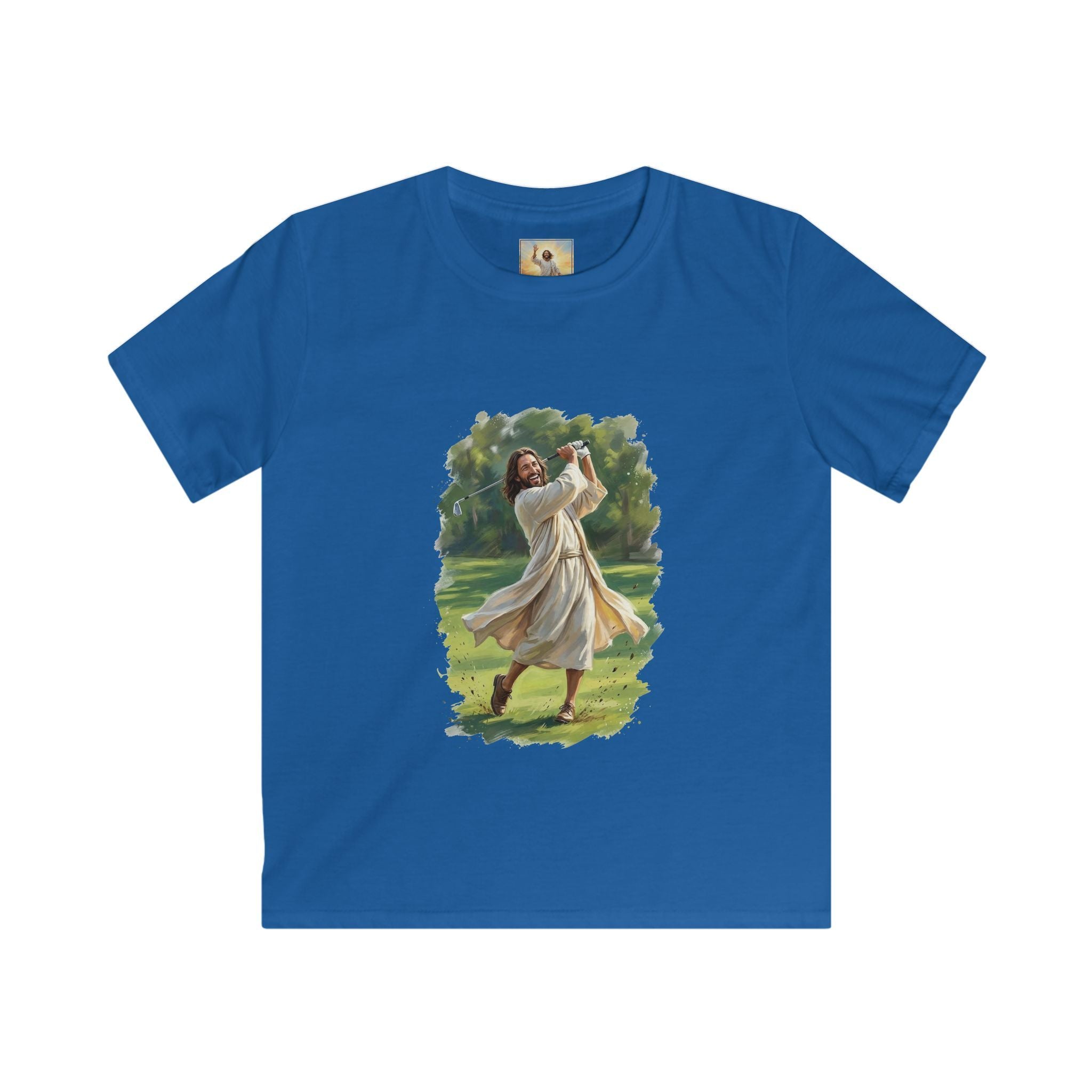 Kids God Shirt | Jesus Playing Golf Christian Kids T Shirt | Faith Apparel