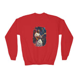 Kids Christian Sweatshirt | Jesus Playing Bass at Concert Kids Crewneck Sweatshirt | Joyful Jesus God Sweatshirt