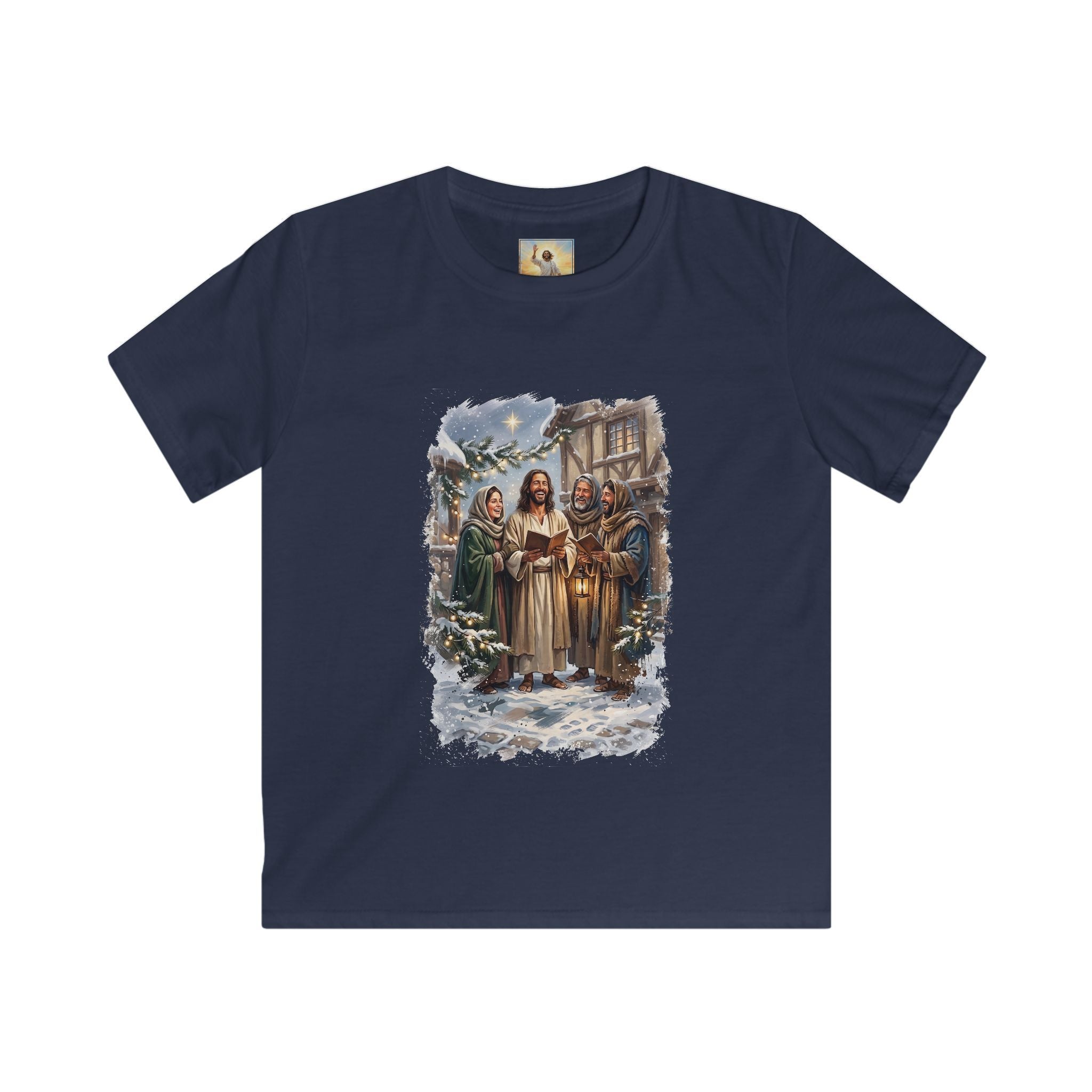 Kids Jesus Caroling Shirt | Jesus Singing Christmas Carols Christian Christmas Kids T Shirt | Joyful Jesus