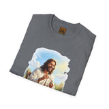 Jesus Painting Easter Eggs Shirt, Joyful Christian Art, Fun Easter Faith Tee