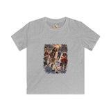Kids Jesus Hockey Shirt | Jesus Playing Hockey with Kids Christian Christmas Kids T Shirt | Joyful Jesus
