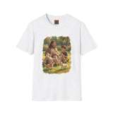 Funny Jesus Shirt | Jesus Playing with Puppies Christian T Shirt | Joyful Jesus