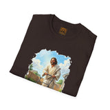 Jesus Mowing Lawn T-Shirt | Jesus with Lawn Mower, Religious Humorous Tee