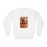 Kids Jesus Sweatshirt | Jesus on Horseback Christian Apparel Kids Crewneck Sweatshirt | Joyful Jesus