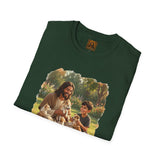 Funny Jesus Shirt | Jesus Playing with Puppies Christian T Shirt | Joyful Jesus