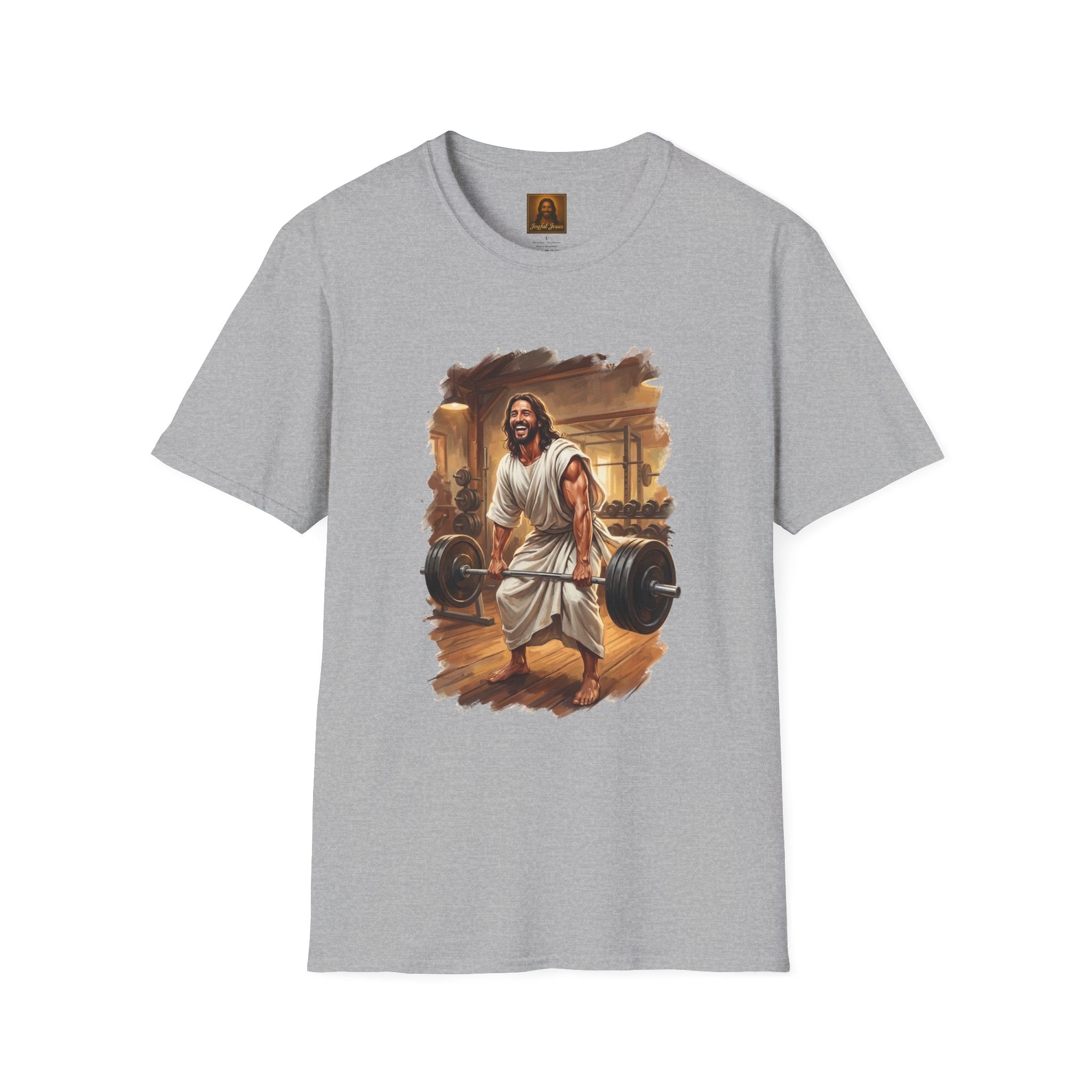 Funny Jesus Shirt | Jesus Lifting Weights Christian T Shirt | Faith Apparel