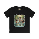 Kids Christian Shirt | Jesus with Baby Otters Funny Christian Kids T Shirt | Joyful Jesus