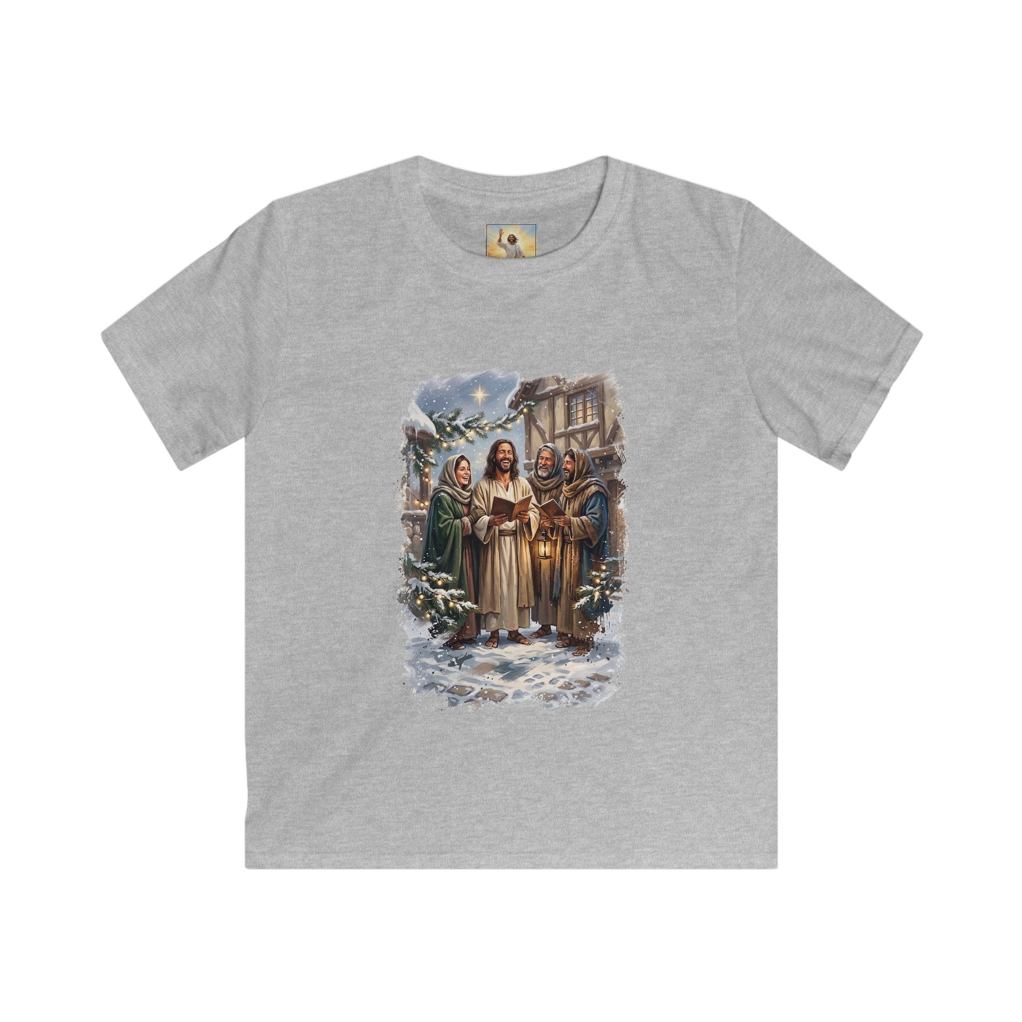 Kids Jesus Caroling Shirt | Jesus Singing Christmas Carols Christian Christmas Kids T Shirt | Joyful Jesus
