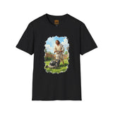 Jesus Mowing Lawn T-Shirt | Jesus with Lawn Mower, Religious Humorous Tee