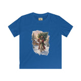 Kids Jesus Christmas Tree Shirt | Jesus Carrying a Christmas Tree Christian Christmas Kids T Shirt | Joyful Jesus