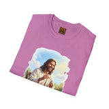 Jesus Painting Easter Eggs Shirt, Joyful Christian Art, Fun Easter Faith Tee
