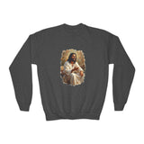 Kids Faith Sweatshirt | Jesus Telling Stories Christian Kids Crewneck Sweatshirt | Joyful Jesus